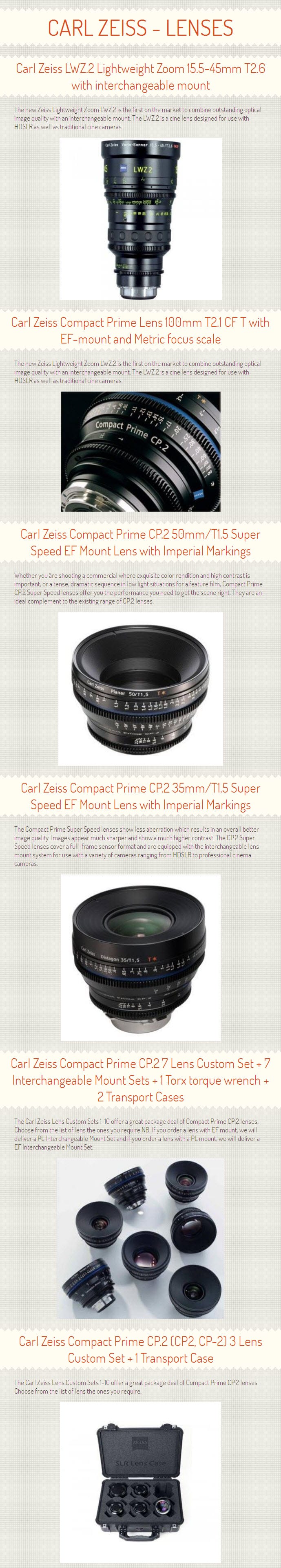 Infographic- Carl Zeiss - Live Sport Zooming with Compact Lens Set