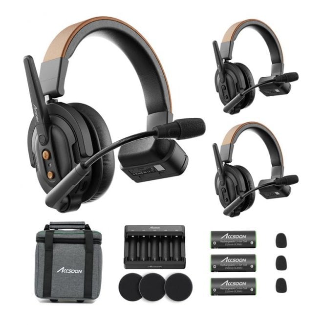 Accsoon CoMo SE 2.4GHz Full-duplex Wireless Intercom System - 1 Host 2 Remote