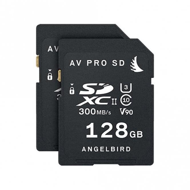 AngelBird EVA1 Match Pack AV Pro 128GB SDXC UHS-II Class 10 V90 SD Card - 2 Pack