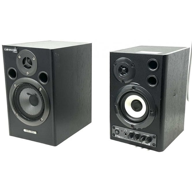 Behringer  MS20 Digital 20 Watt Stereo Near Field Monitor Audio Speakers +Roland MA-15D, used