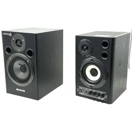 Behringer MS20 Digital 20 Watt Stereo Near Field Monitor Audio Speakers +Roland MA-15D, used