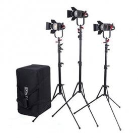 B-30W-3STD 3 Pcs Boltzen 30w Fresnel Fanless Focusable LED Daylight Kit With Light Stands