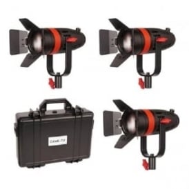Boltzen 55W Focusable LED Fresnel 3-Light Kit