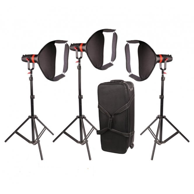 CAME-TV Boltzen 55W Fresnel Focusable LED Daylight 3-Light Package