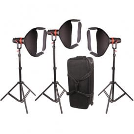 F-55S-3PACK 3 Pcs Boltzen 55w Fresnel Focusable LED Bi-color Package