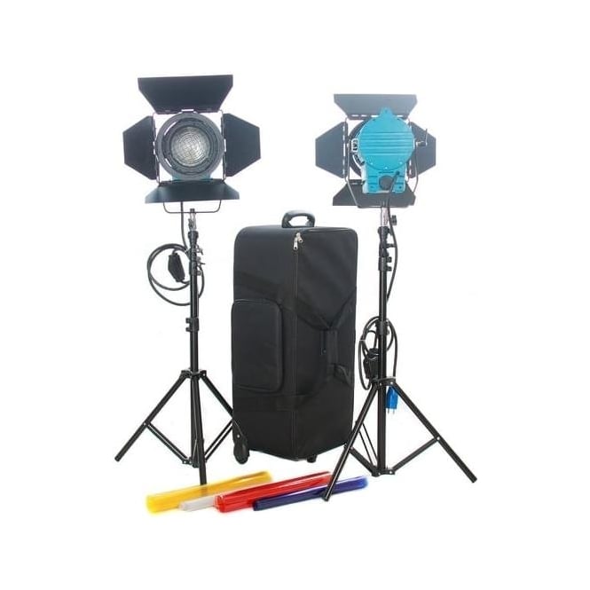 CAME-TV J1200 Dimmer + Fresnel Tungsten Spot Lighting with Hard Bag