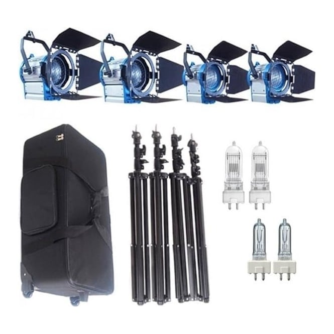 CAME-TV J6232 4pcs Light Fresnel Tungsten Video Studio Lights