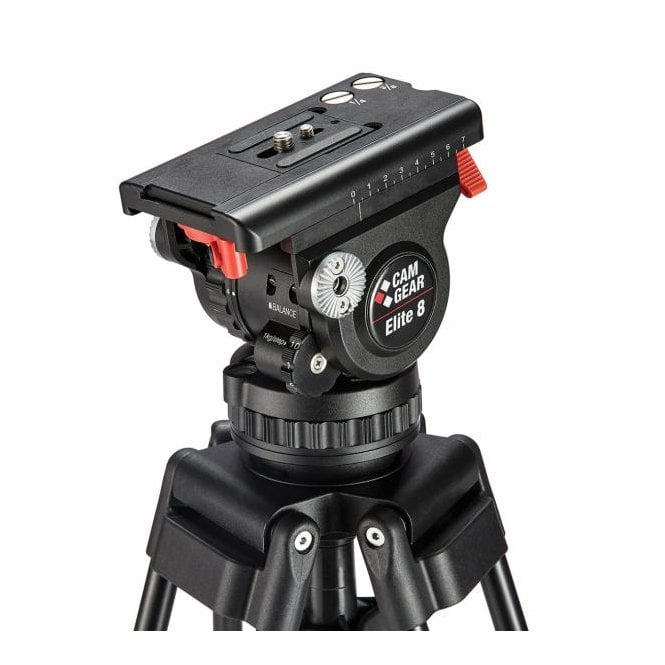 Camgear CMG-EL8-FLHEAD Elite 8 Fluid Head With Wedge Plate & Pan Bar