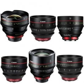 Canon CN-E Prime lenses set 14, 24, 35, 50, 85, and 135mm, used