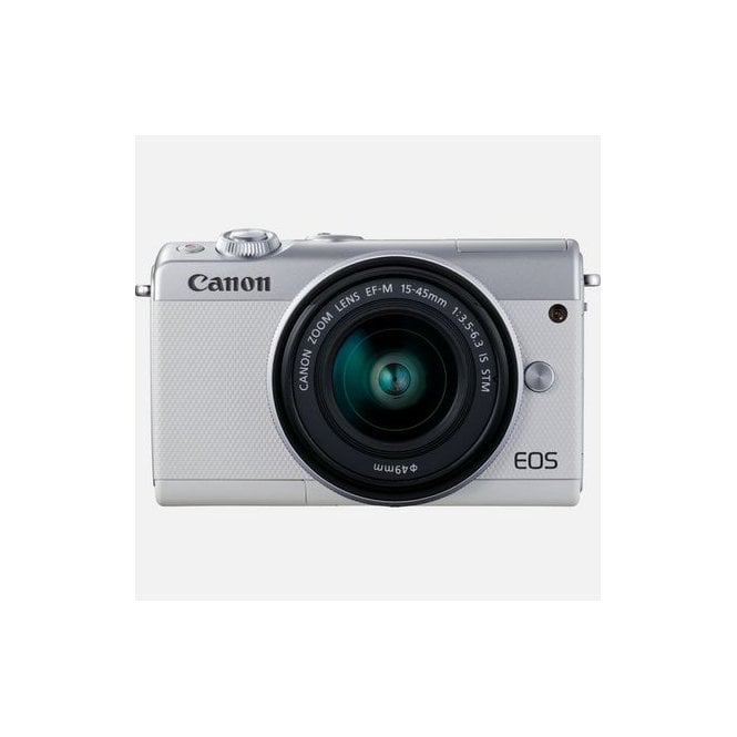 Canon EOS M100 White + EF-M 15-45mm f/3.5-6.3 IS STM Lens Silver + irista 50GB