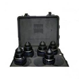 Carl Zeiss Used Compact Prime CP.2 (CP2, CP-2) 5 x PL Mount Lens Set + 1 Transport Case + 5 x Interchangeable EF Mount Sets