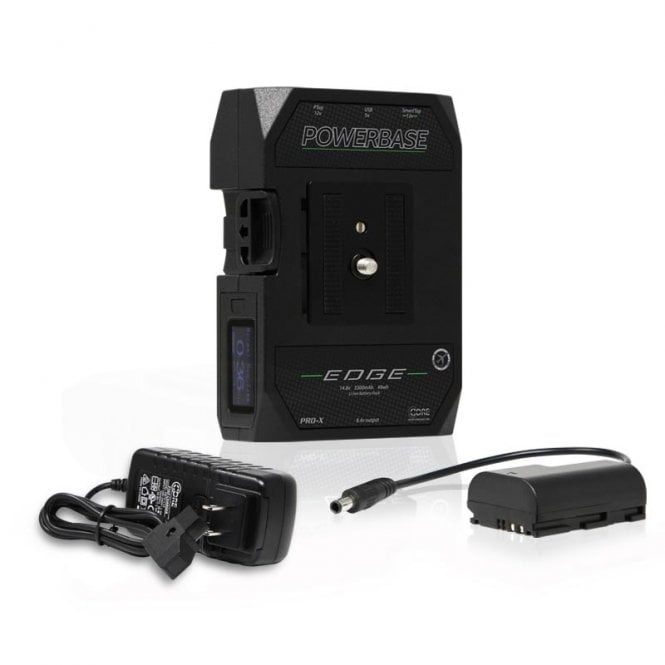 Core SWX CORE-PBE-LPE6 PowerBase EDGE Small Form Cine V-Mount Battery Pack 49wh 14.8v with Canon LPE6 Battery Cable