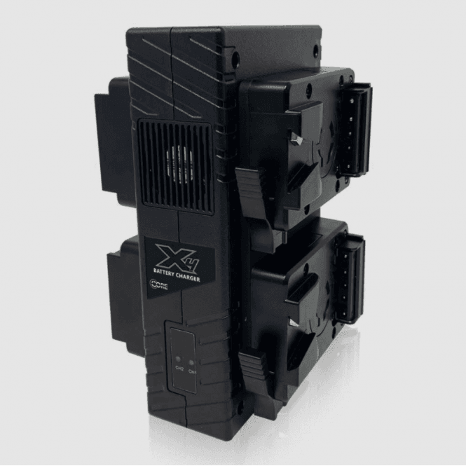 Core SWX CoreSWX Compact V-mount 4-position Fast Charger. 4hrs charger for four 98wh packs.