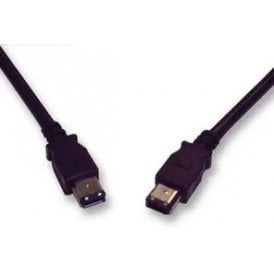 FireWire (IEEE 1394) 6 Pin Male to 6 Pin Male Lead, 1,8m Black