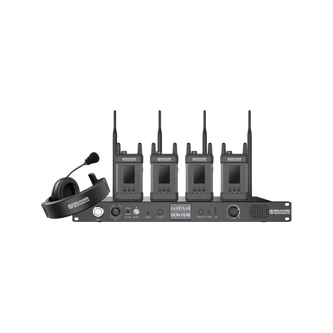Hollyland SYSCOM1000T-4 Syscom 1000T Full Duplex Intercom System with 4 Belt Packs