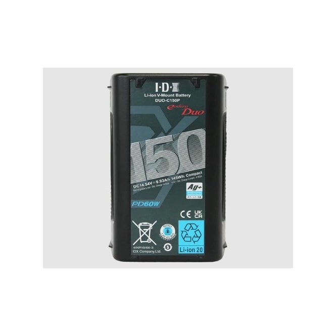 IDX 145Wh High-Load Li-Ion V-Mount Battery w 2x D-Tap and USB-PD