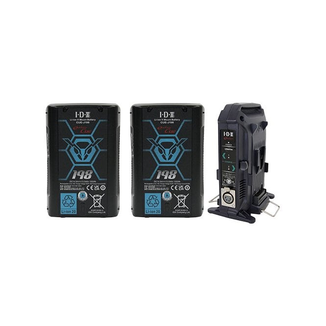 IDX CUE-J198 V-Mount Battery with VL-2X Charger Kit