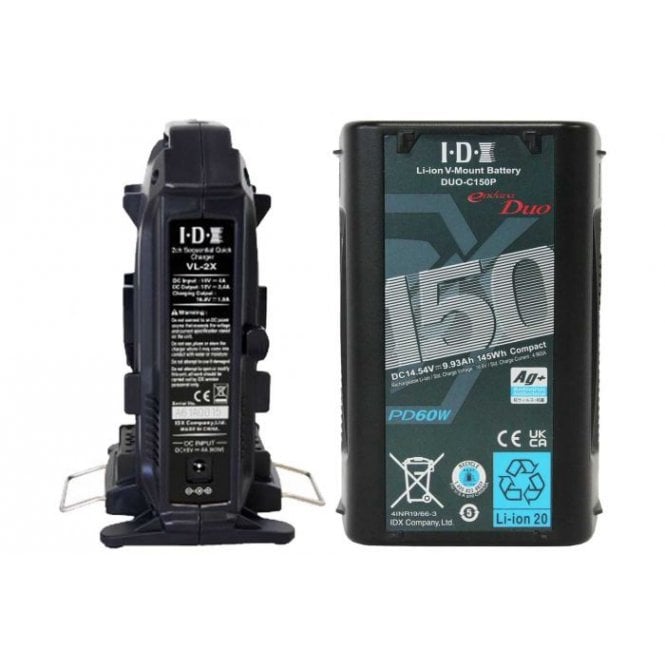 IDX ED-CP150/2X DUO-C150P Batteries and VL-2X Sequential Charger Kit