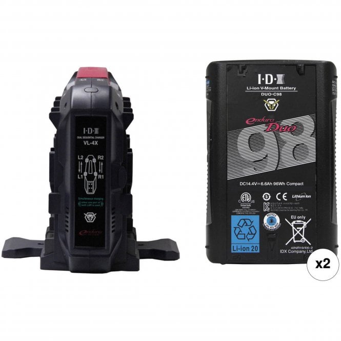 IDX  ED-CP150/4X 4x DUO-C150P Batteries And VL-4X Charger