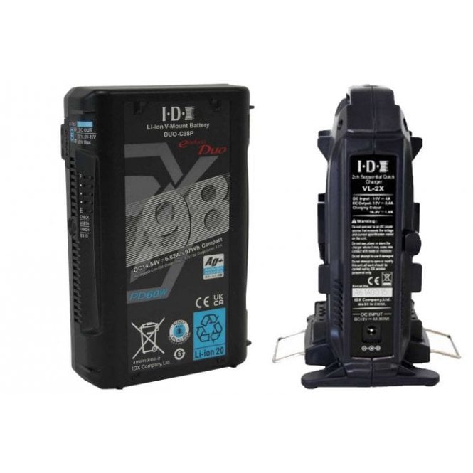IDX ED-CP98/2X DUO-C98P Batteries and VL-2X Sequential Charger Kit