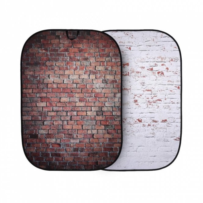 Lastolite Urban Collapsible 1.5m x 2.1m (5' x 7') Classic Red / Distressed White Brick