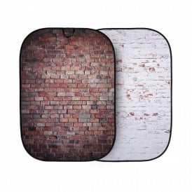 Urban Collapsible 1.5m x 2.1m (5' x 7') Classic Red / Distressed White Brick