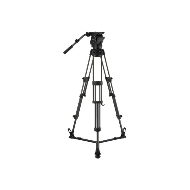 Libec RSP-750 Professional Aluminum Tripod System with Floor-level Spreader for ENG Setups