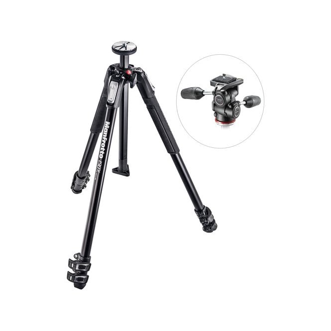 Manfrotto MAN-MK190X3-3W1 Aluminum Tripod with 804 MK II 3-Way Pan/Tilt Head