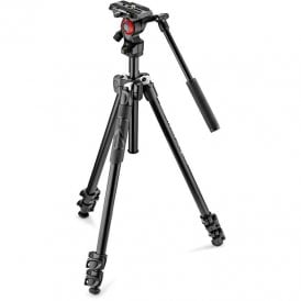 MAN-MK290LTA3-V Light 2-Stage Aluminum Tripod with Befree Live Fluid Video Head Kit