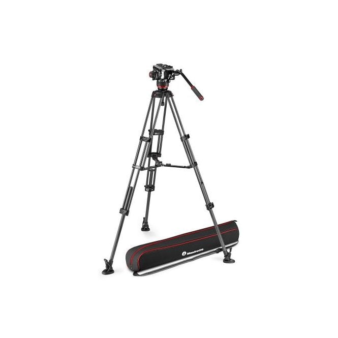 Manfrotto MAN-MVK504XTWINMC 504X Fluid Video Head with Carbon Fiber Twin Leg Tripod MS