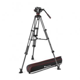 MAN-MVK504XTWINMC 504X Fluid Video Head with Carbon Fiber Twin Leg Tripod MS