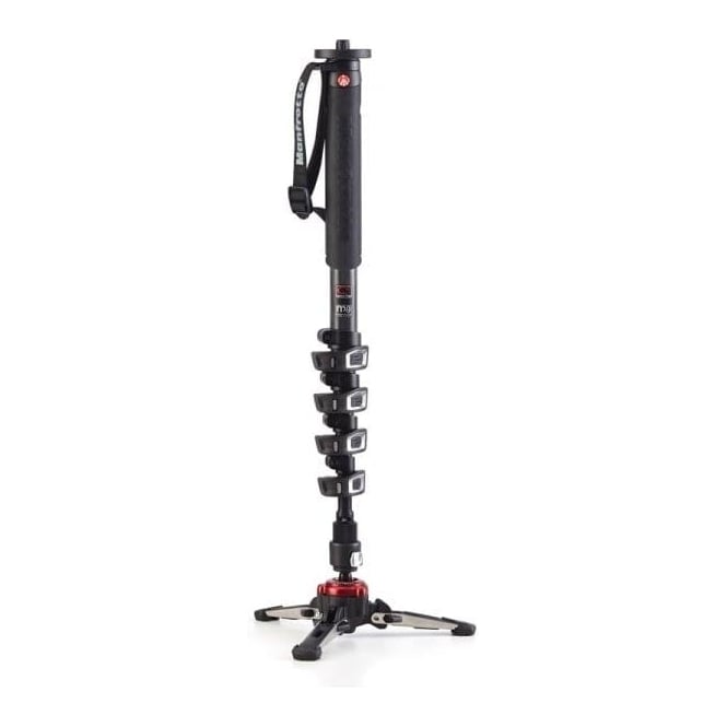 Manfrotto XPRO 5 Section Fluid Video Monopod-Carbon