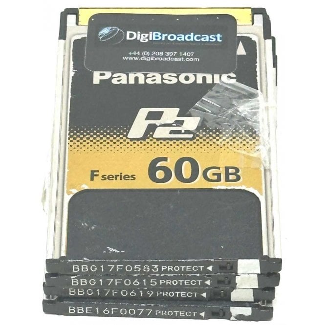 Panasonic  F-Series P2 60gb Memory Cards - Aj-P2e060fg, 4 Pack Bundle, Used