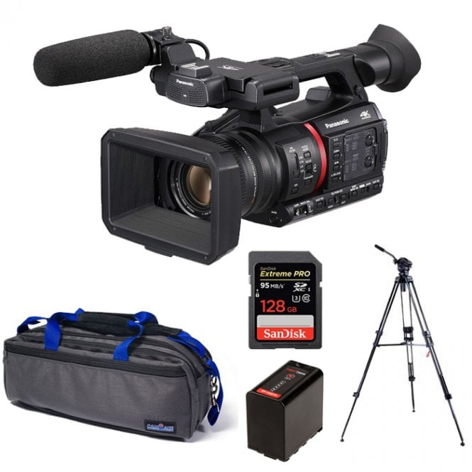 Panasonic Lightweight 4K/HDR 10BIT REC Camera Recorder with Live Streaming package c