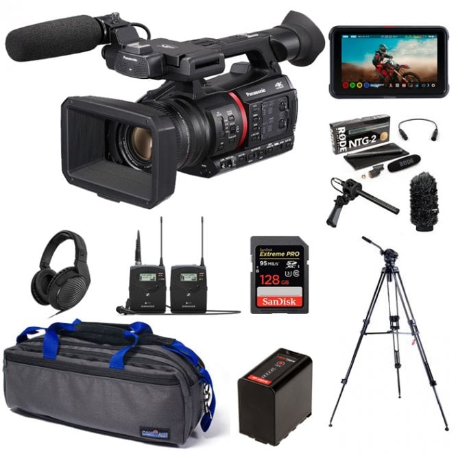 Panasonic Lightweight 4K/HDR 10BIT REC Camera Recorder with Live Streaming package f