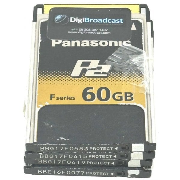 Panasonic F-Series P2 60gb Memory Cards - Aj-P2e060fg, 4 Pack Bundle, Used