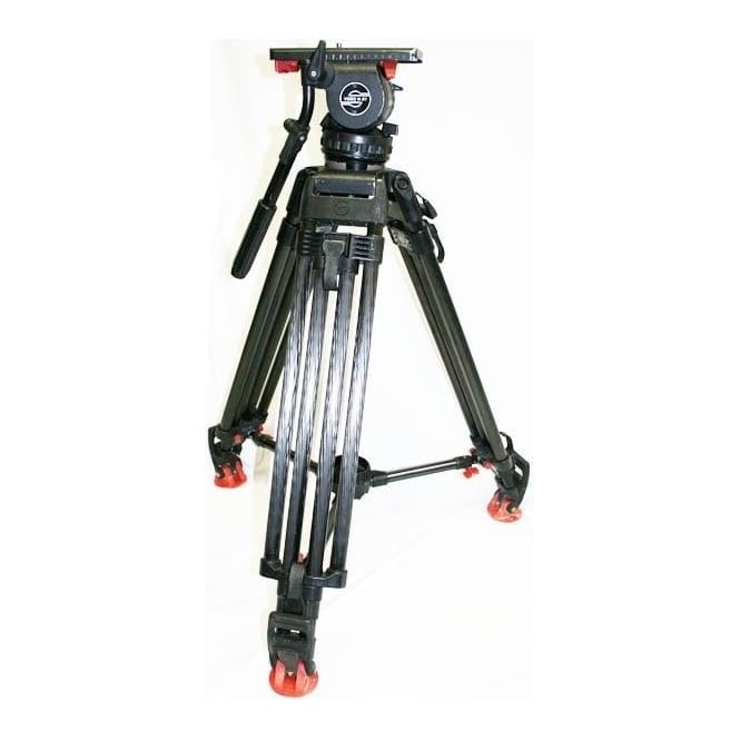 Sachtler  Video 18SB Tripod Kit, 2 stage Heavy Duty, Carbon Fiber legs, rubber feet, MID LEVEL Spreader, pan bar and Hard tube Case