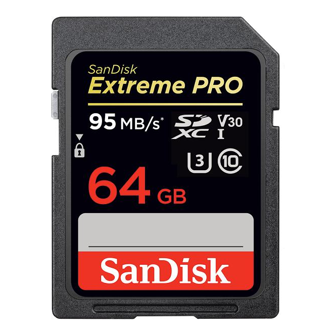Sandisk SDSDXXG-064G-GN4IN Extreme Pro SDXC 64GB - 95MB/s V30 UHS-I U3