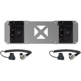 2 x Gold Mount Plates & D-Tap Cables for Atomos Sumo