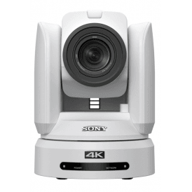 4K PTZ Camera with 1in Exmor R CMOS Sensor and 12x Optical Zoom with AC Adapter (white)