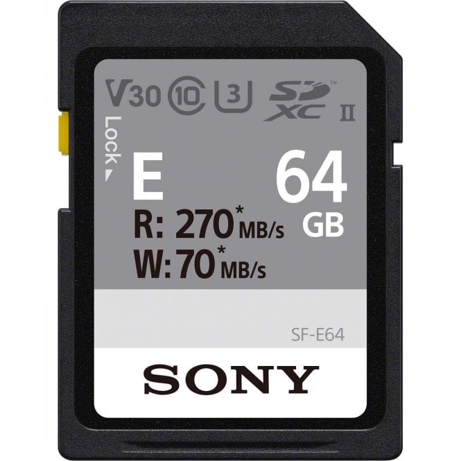Sony  E series Uhs-I Sd R270 w70 v30 64gb