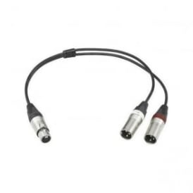 EC-0.5X5F3M Microphone Cable 5-Pol XLR Female to 2x 3-Pol XLR Male