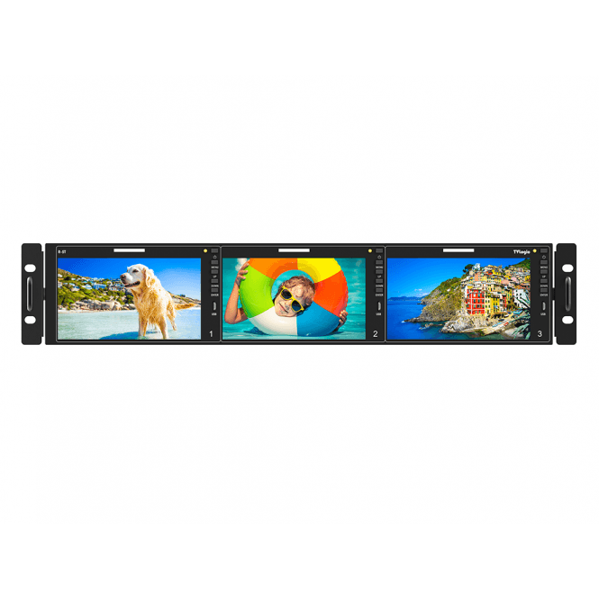 TV Logic R-5T 3x 5.5in Full HD Multi-Channel LCD Rack Monitors 2RU